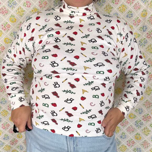 VINTAGE 90S the eagles eye long sleeve turtleneck L/XL back to school - Picture 2 of 7